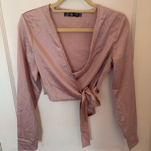 Missguided pink silk top